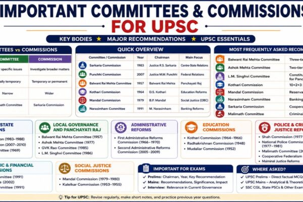 Important Committees & Commissions for UPSC